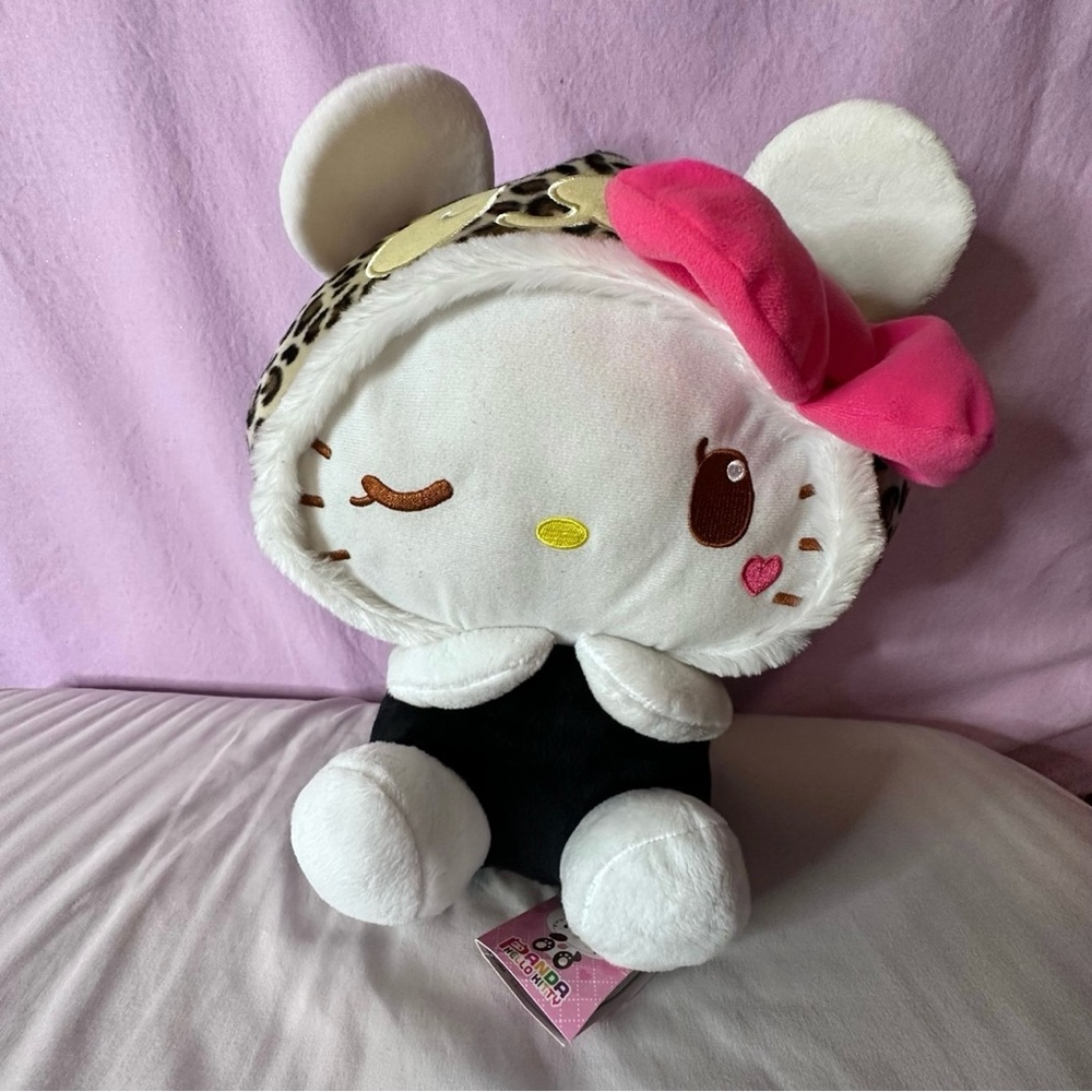 Hello Kitty Stuffed Animal with Pink and Black Accents